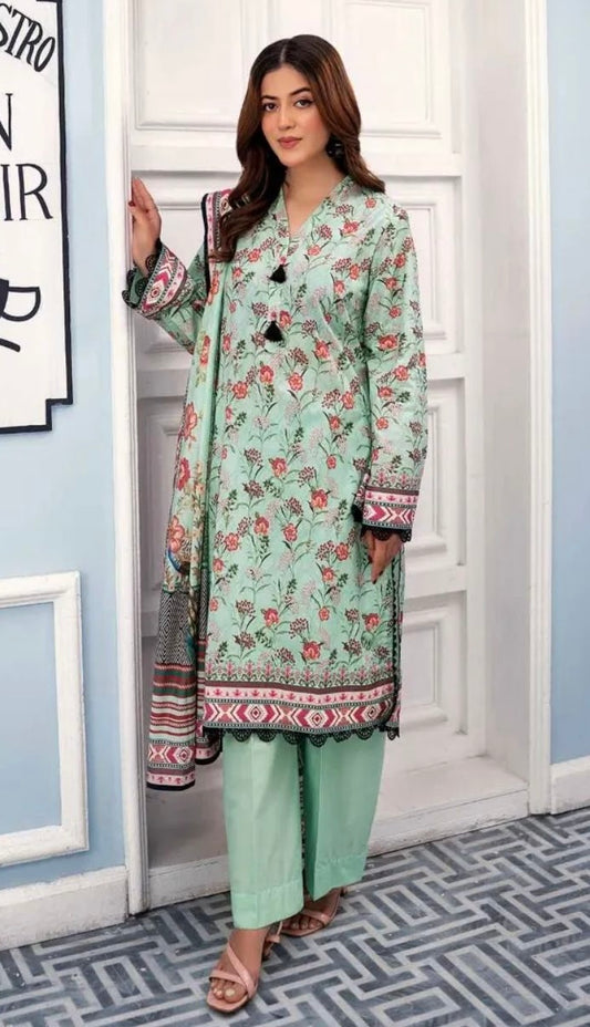 < GulAhmed > 3PC Printed Lawn Stitched Suit [ #A7 ]
