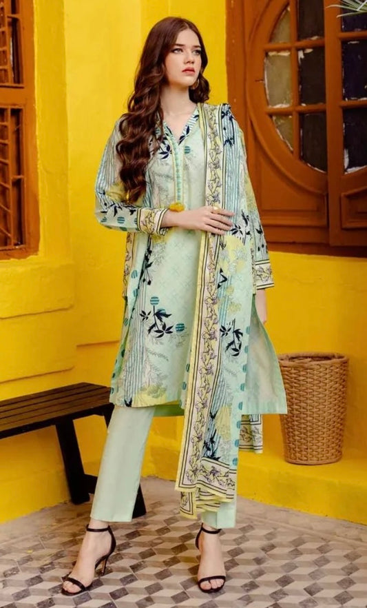 < GulAhmed > 3PC Printed Lawn Stitched Suit [ #A2 ]