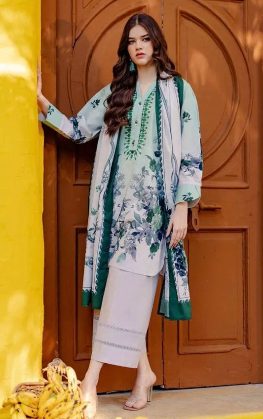 < GulAhmed > 3PC Printed Lawn Stitched Suit [ #A5 ]