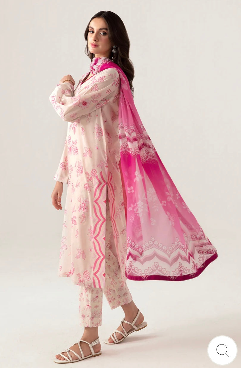 < Ramsha > 3PC Lawn  
Stitched Suit [ #I3 ] SIZE S