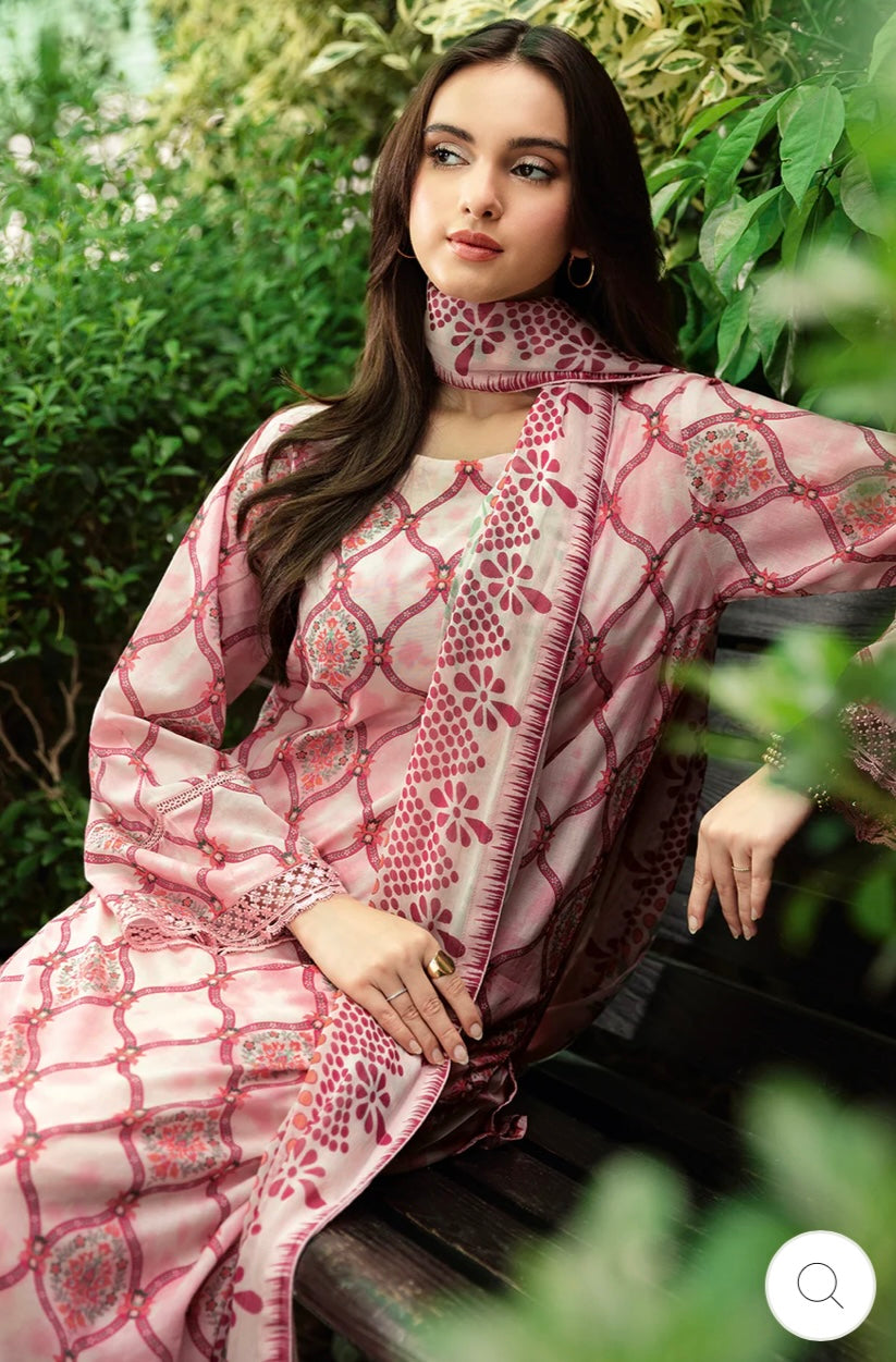 < Ramsha > 3PC Lawn  
Stitched Suit [ #I7 ] SIZE M