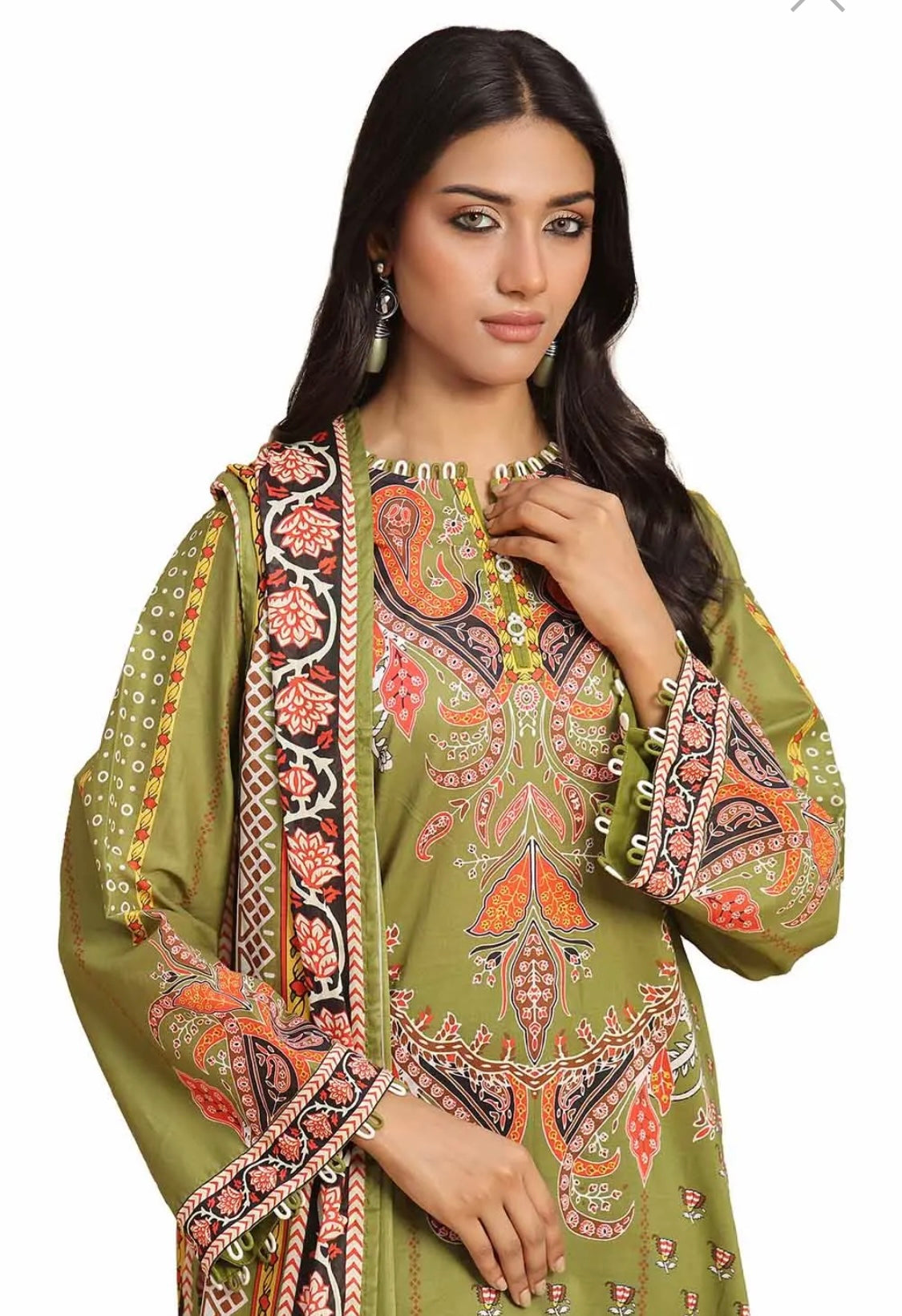 < GulAhmed > 3PC Printed Lawn  
Stitched Suit [ #J9 ] SIZE L