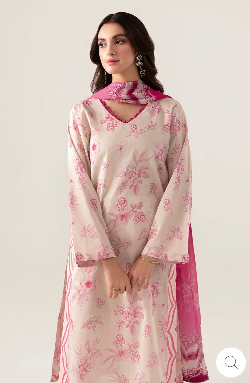 < Ramsha > 3PC Lawn  
Stitched Suit [ #I3 ] SIZE S