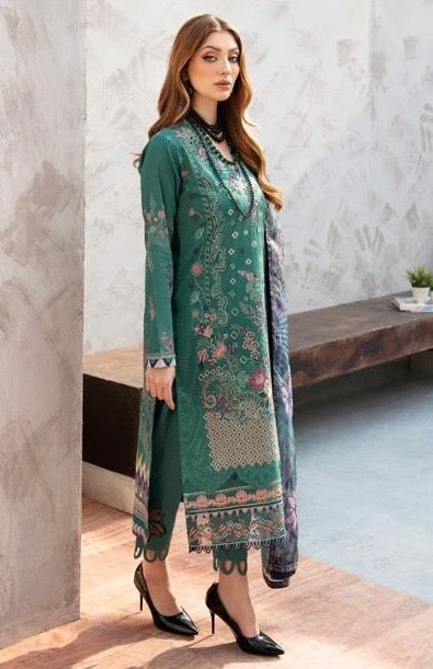 < Ramsha > 3PC LUXURY LAWN STITCHED SUIT [ #D7 ] SIZE S