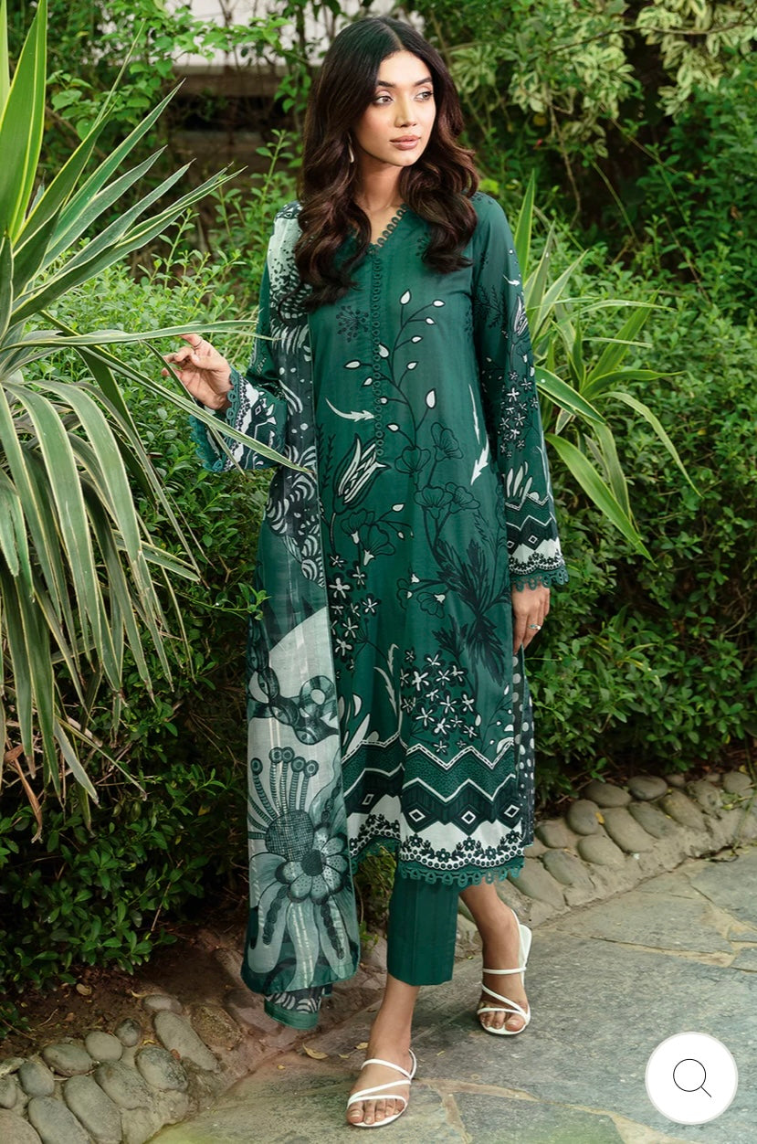 < Ramsha > 3PC Lawn  
Stitched Suit [ #I6 ] SIZE M