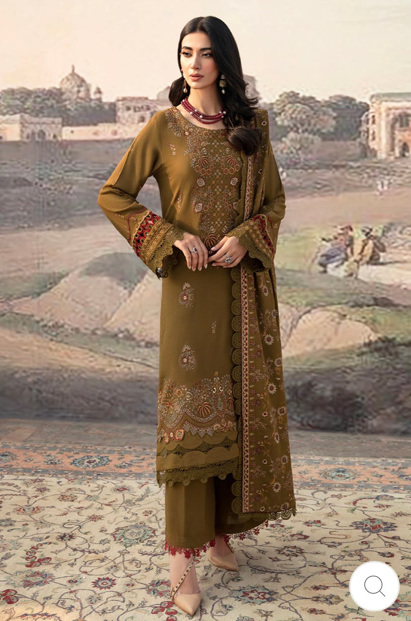 < Ramsha > 3PC Karandi  
Stitched Suit [ #H9 ] SIZE M