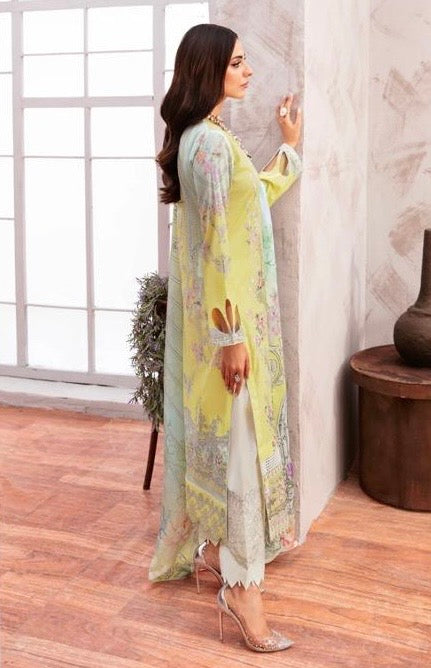 < Ramsha > 3PC LUXURY LAWN STITCHED SUIT [ #D4 ] SIZE S