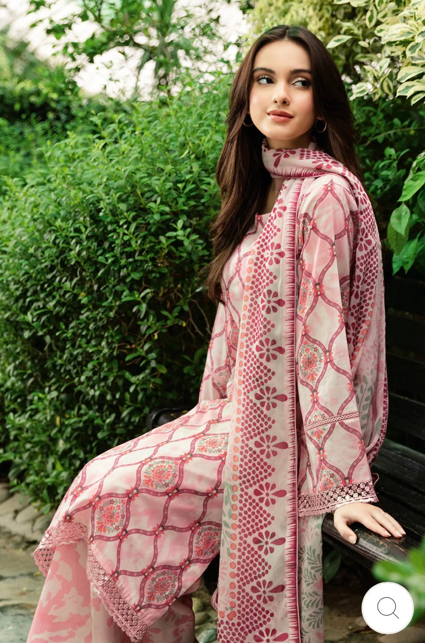 < Ramsha > 3PC Lawn  
Stitched Suit [ #I7 ] SIZE M