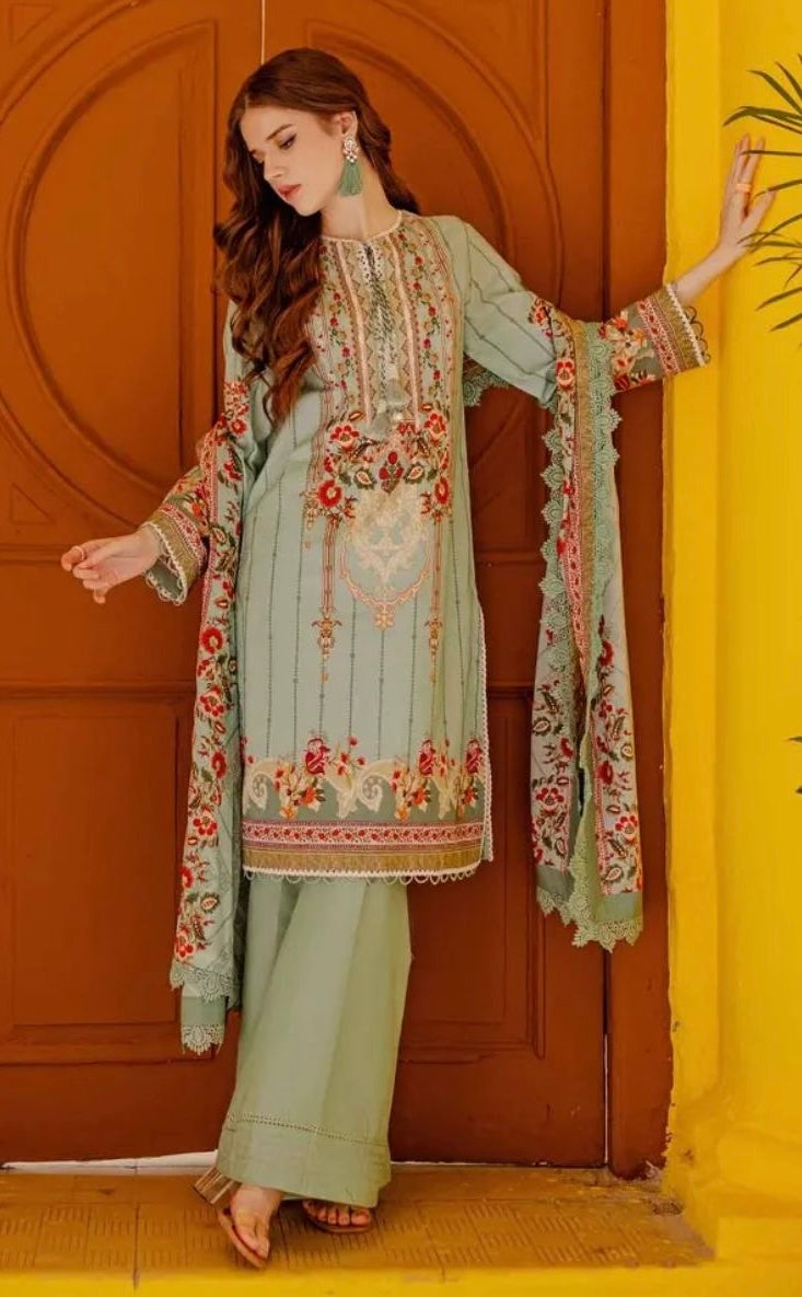 < GulAhmed > 3PC Printed Lawn Stitched Suit [ #B3 ]