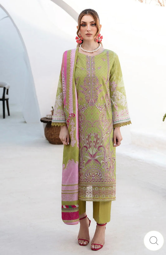 < Ramsha > 3PC Lawn  
Stitched Suit [ #H3 ] SIZE L