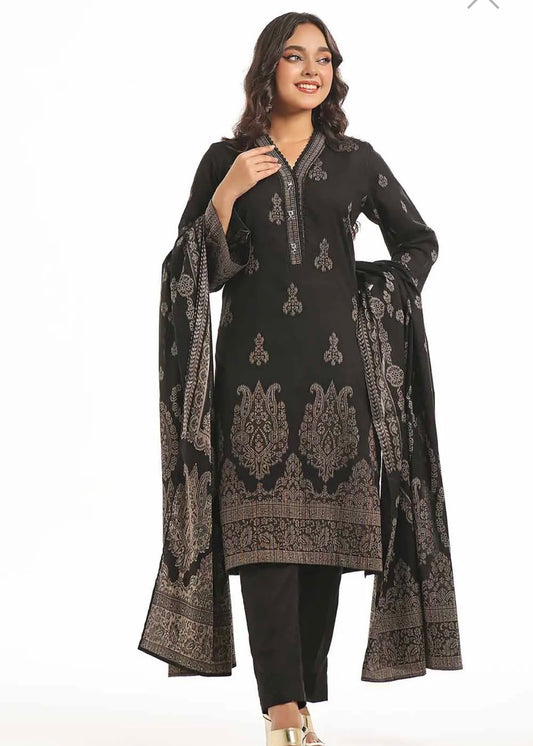 < GulAhmed > 3PC Stitched Jacquard Suit with Jacuard Dupatta  [ #J5 ] SIZE S