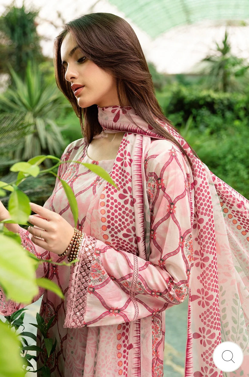 < Ramsha > 3PC Lawn  
Stitched Suit [ #I7 ] SIZE M