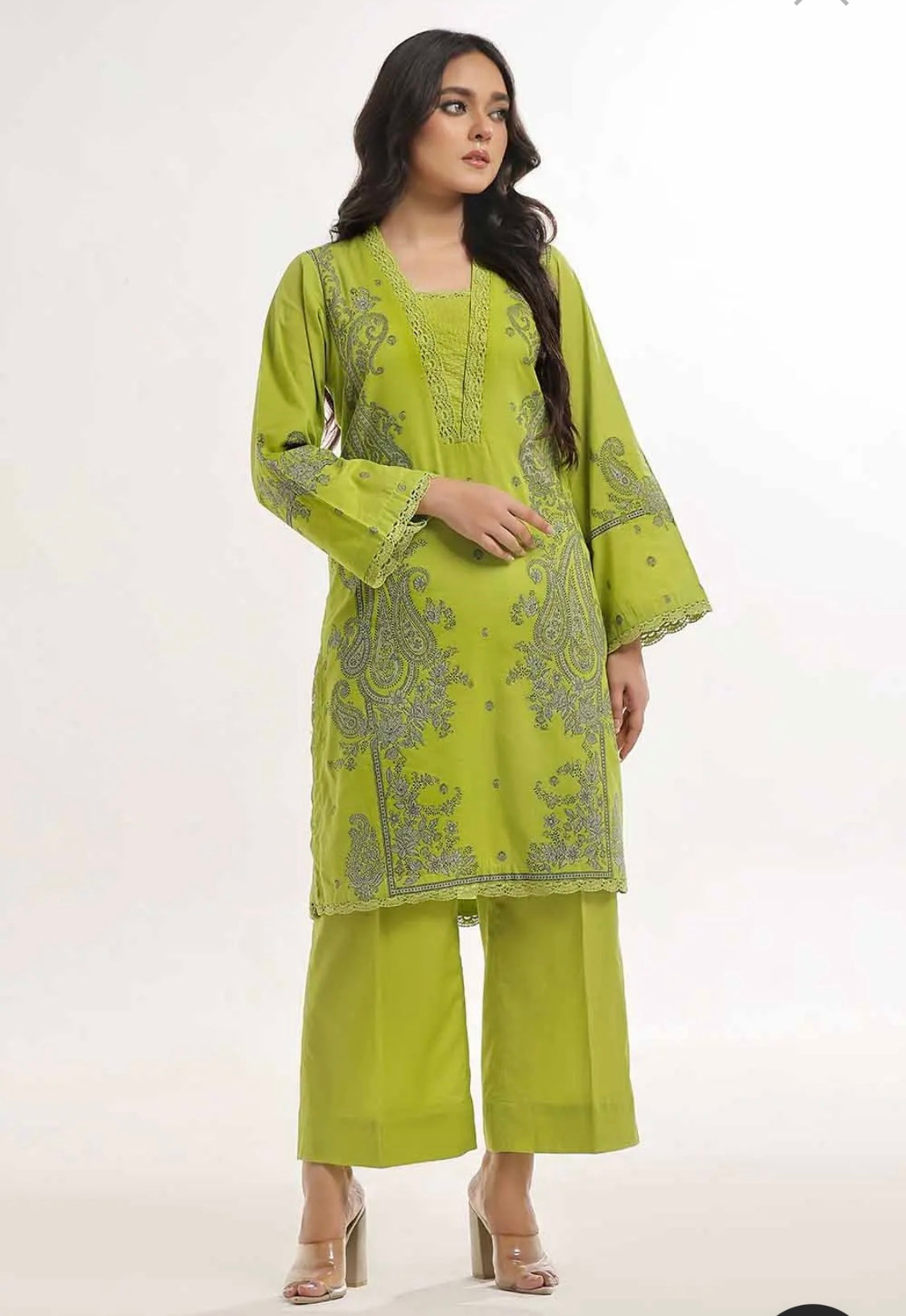 < GulAhmed > 2PC Jacquard Printed Stitched Suit [ #L2 ] SIZE M