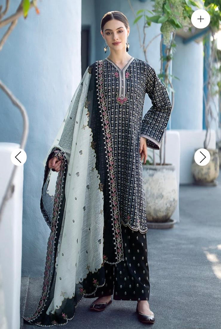 < Baroque > 3PC Embroidered Printed Lawn Stitched Suit [ #C7 ] SIZE M