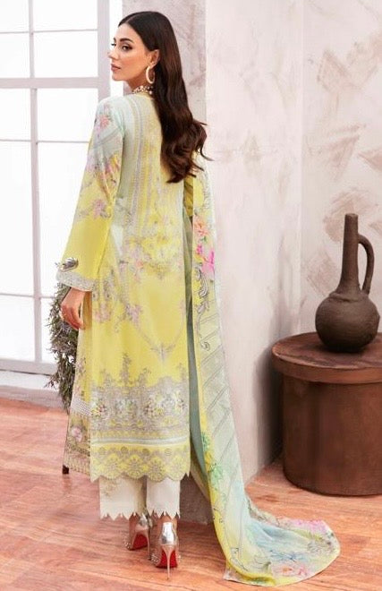 < Ramsha > 3PC LUXURY LAWN STITCHED SUIT [ #D4 ] SIZE S