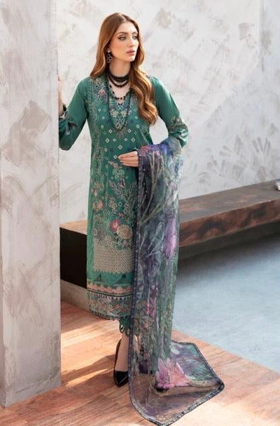 < Ramsha > 3PC LUXURY LAWN STITCHED SUIT [ #D7 ] SIZE S