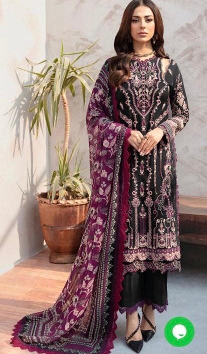 < Ramsha > 3PC LUXURY LAWN STITCHED SUIT [ #D3 ] SIZE M