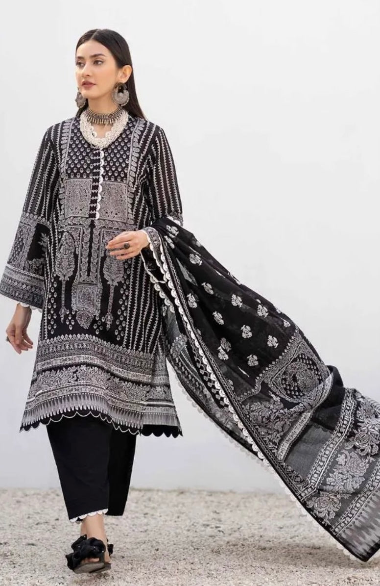 < GulAhmed > 3PC Printed Lawn Stitched Suit [ #B2 ]