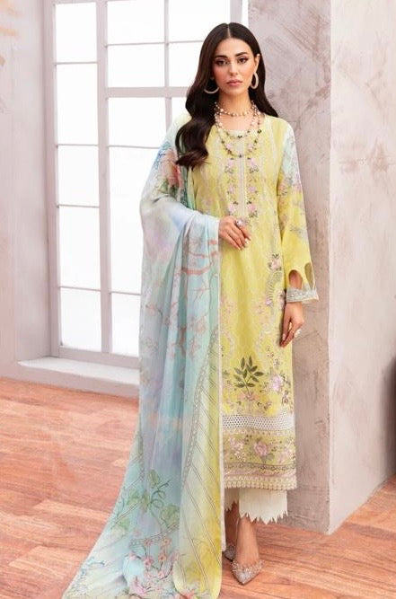 < Ramsha > 3PC LUXURY LAWN STITCHED SUIT [ #D4 ] SIZE S