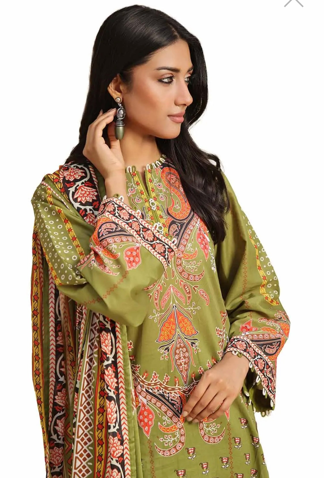 < GulAhmed > 3PC Printed Lawn  
Stitched Suit [ #J9 ] SIZE L