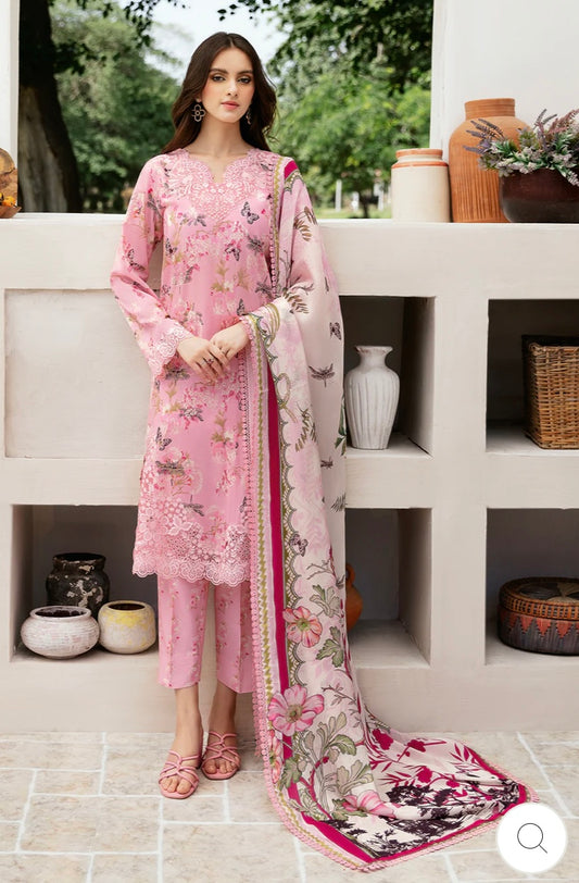 < Ramsha > 3PC Lawn  
Stitched Suit [ #I2 ] SIZE M