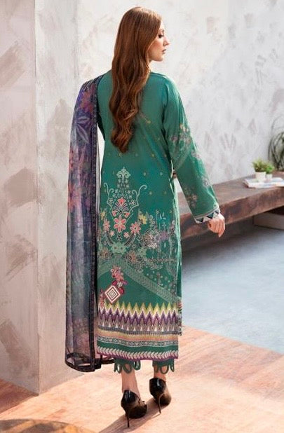 < Ramsha > 3PC LUXURY LAWN STITCHED SUIT [ #D7 ] SIZE S