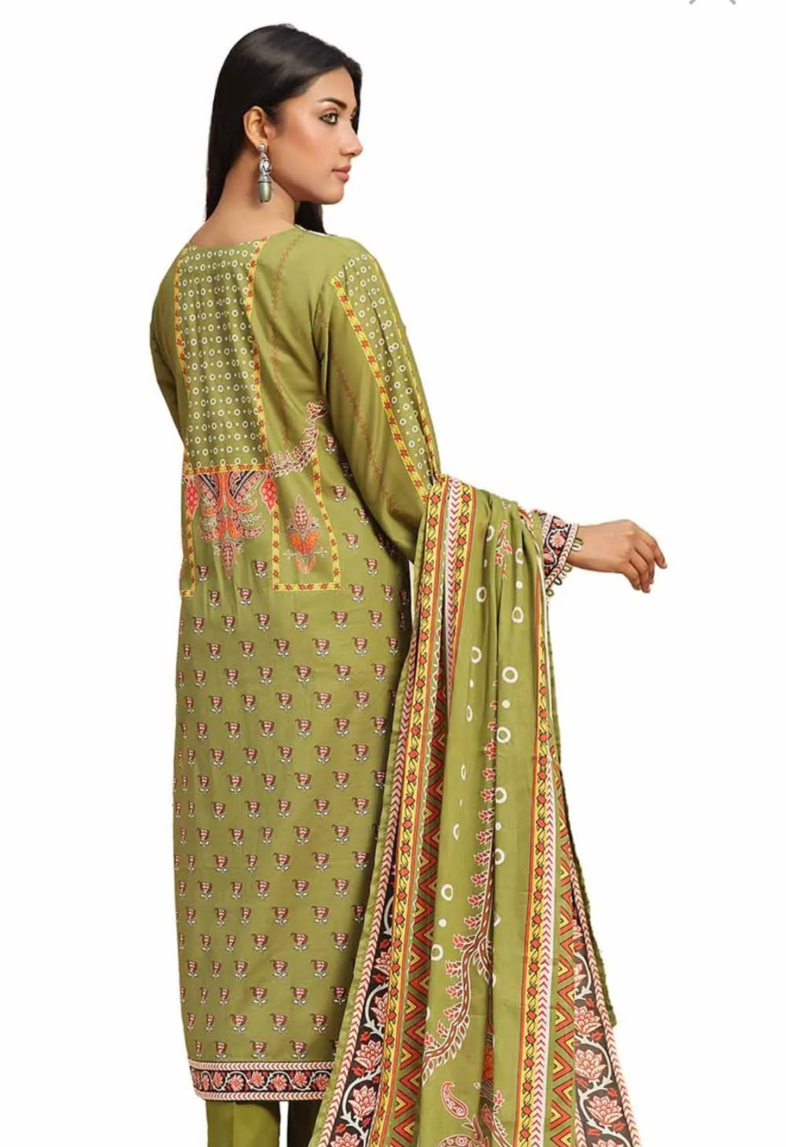 < GulAhmed > 3PC Printed Lawn  
Stitched Suit [ #J9 ] SIZE L